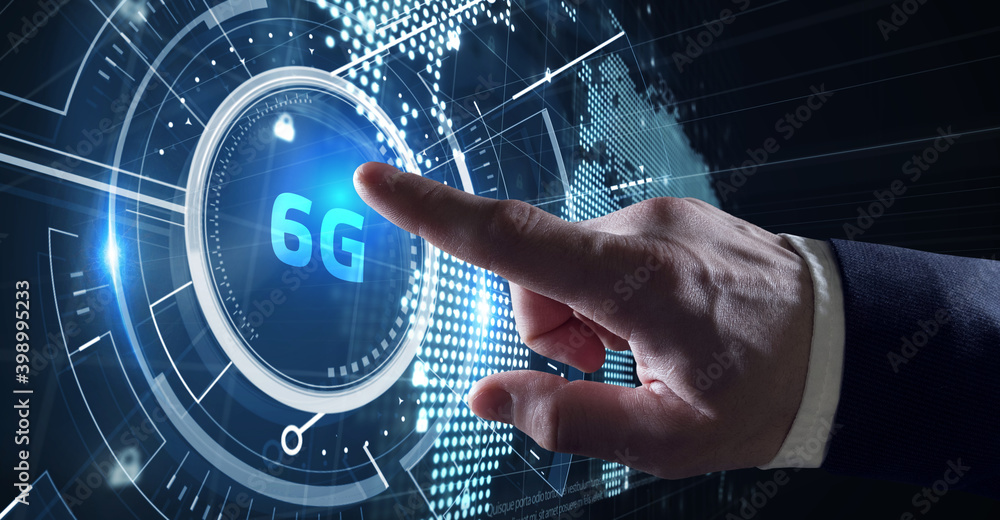 The concept of 6G network, high-speed mobile Internet, new generation networks. Business, modern technology, internet and networking concept. The concept of 6G network, high-speed mobile Internet, new generation networks. Business, modern technology, internet and networking concept.