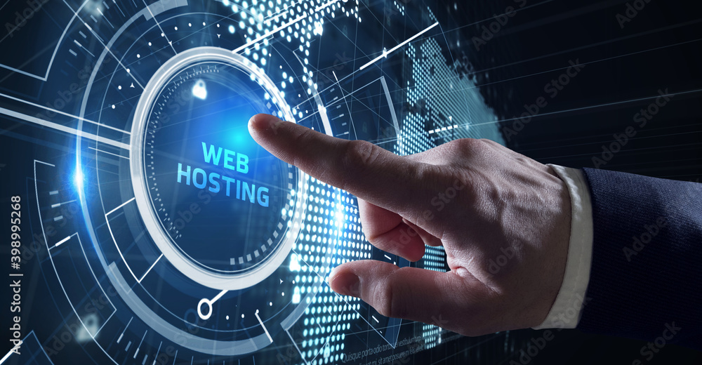 Web Hosting. The activity of providing storage space and access for websites. Business, modern technology, internet and networking concept. Web Hosting. The activity of providing storage space and access for websites. Business, modern technology, internet and networking concept.