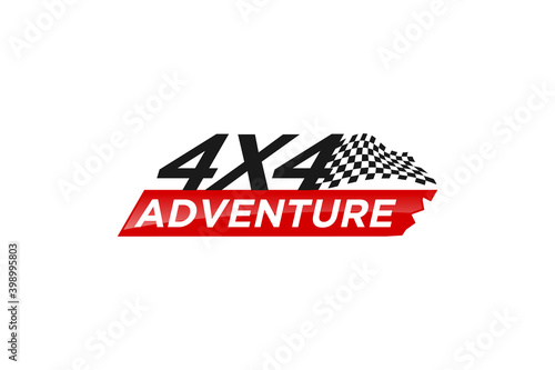 Finish flag logo, race rally champions icon, finish flag silhouette, offroad, motocross, simple minimalist 4x4 off-road.