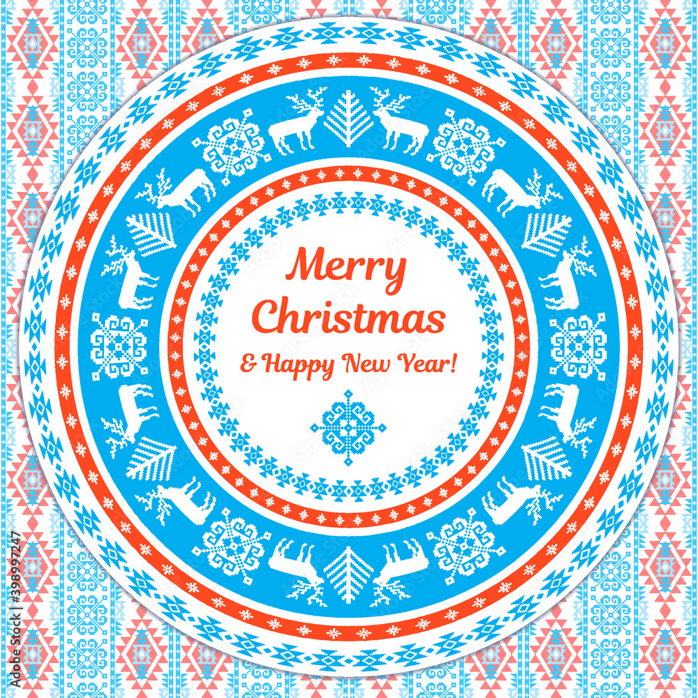 Naklejka premium Christmas ornamental card