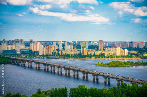 Patona bridge near Dnieper river in Kiev, Ukraine