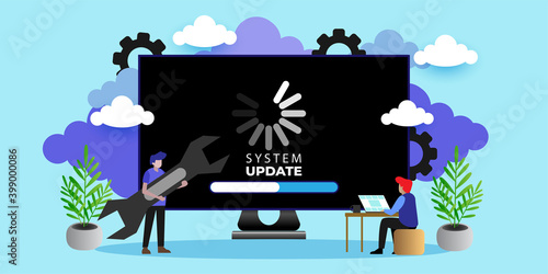 system update vector illustration concept, can use for, landing page, template, ui, web, mobile app, poster, banner, flyer