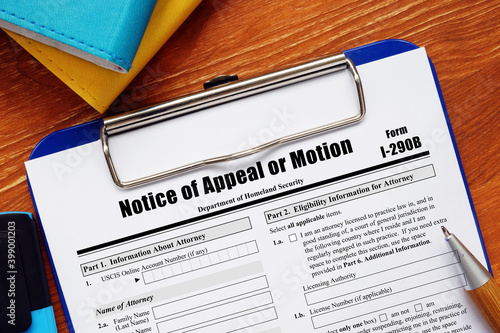 Application Form I-290B Notice of Appeal or Motion