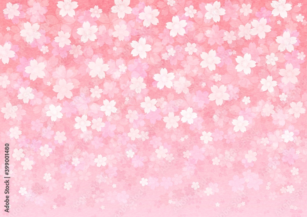 桜の花が一面に咲く横長の背景イラスト vol.02 桜の花が一面に咲く横長の背景イラスト vol.02