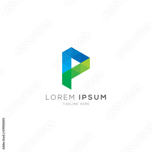 Free Download Minimalist P latter Logo design - GFXLoad