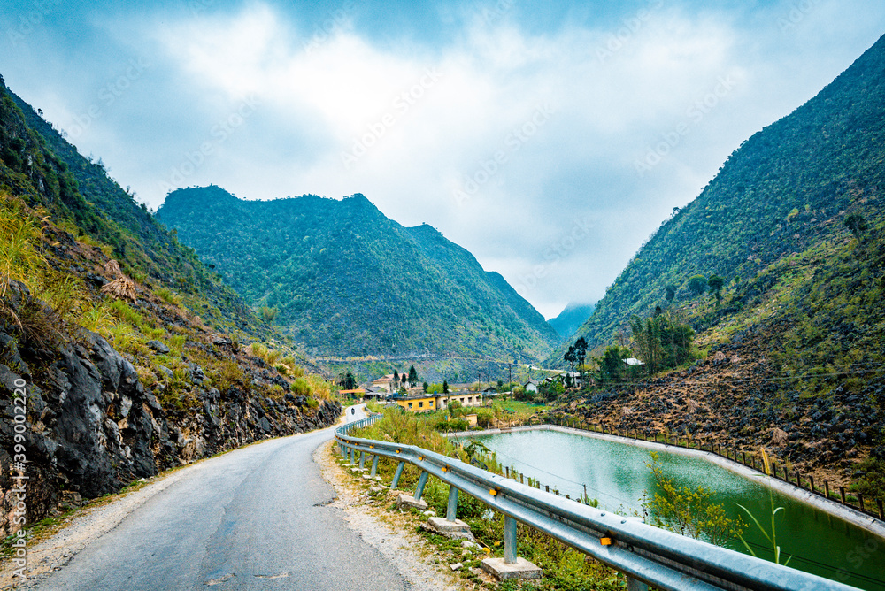 Street view in Ha Giang highland, Vietnam