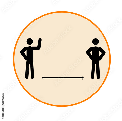 Social distancing. Keep a distance of 6 feet. Social distance icon. Stay safe.