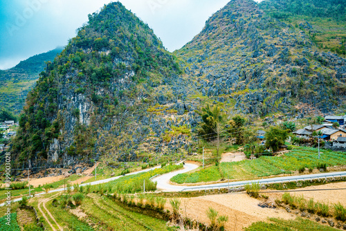 Street view in Ha Giang highland  Vietnam