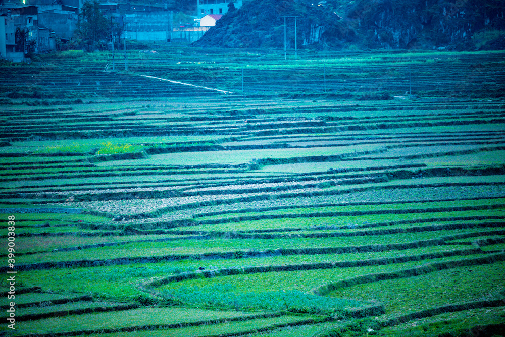 Beautiful landscapes with mountain and house in Ha Giang, Vietnam Beautiful landscapes with mountain and house in Ha Giang, Vietnam