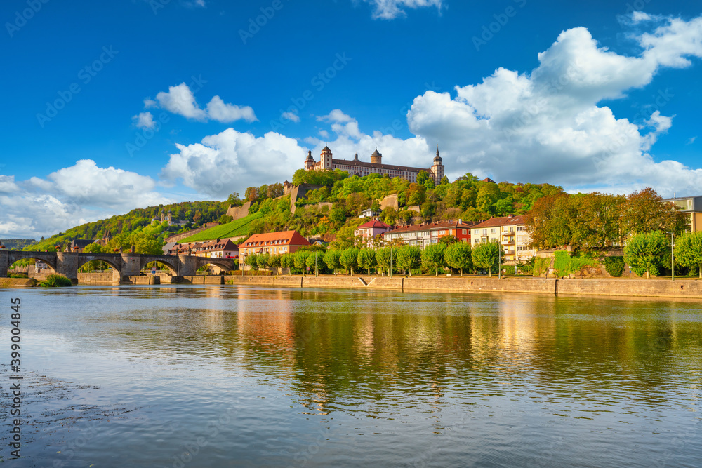 Marienberg Fortress and old Main Bridge. Cityscape of Wurzburg in Bavaria, Germany Marienberg Fortress and old Main Bridge. Cityscape of Wurzburg in Bavaria, Germany