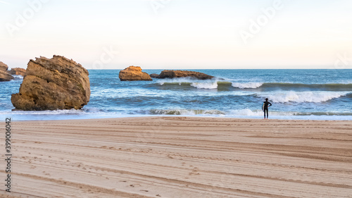 Fotografi Biarritz in France, panorama of the beach