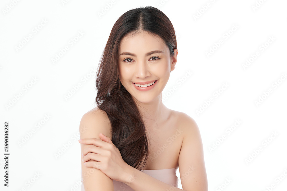 Beautiful Young asian Woman with Clean Fresh Skin, on Pink background, Face care, Facial treatment. Cosmetology, beauty and spa. Asian women portrait Beautiful Young asian Woman with Clean Fresh Skin, on Pink background, Face care, Facial treatment. Cosmetology, beauty and spa. Asian women portrait