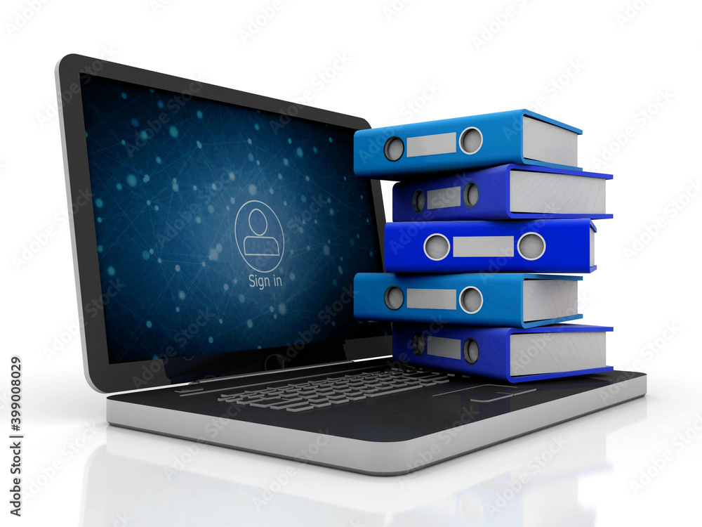 3d rendering Binder with laptop
3d rendering Binder with laptop