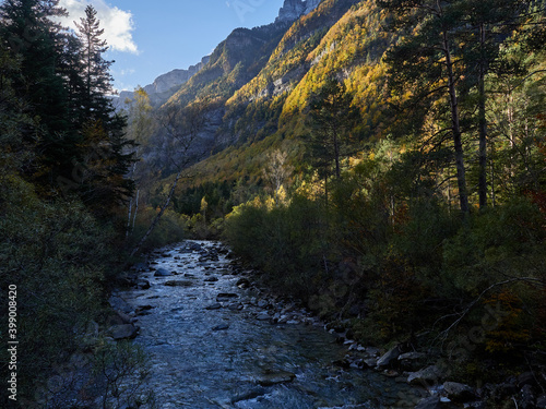 Views on the Ordesa Valley hiking route  Aragonese Pyrenees  Spain