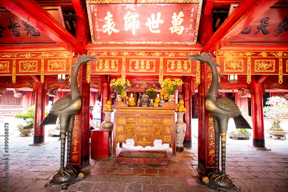 In Complex Temple of Literature of Hanoi.Temple of Literature is also called temple of Confucius