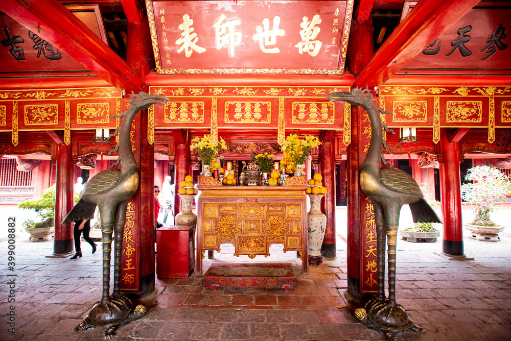 In Complex Temple of Literature of Hanoi.Temple of Literature is also called temple of Confucius