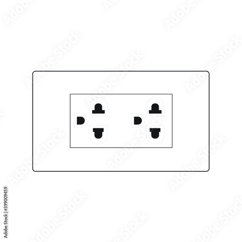 Thailand power plugs outlet 2 sockets vector