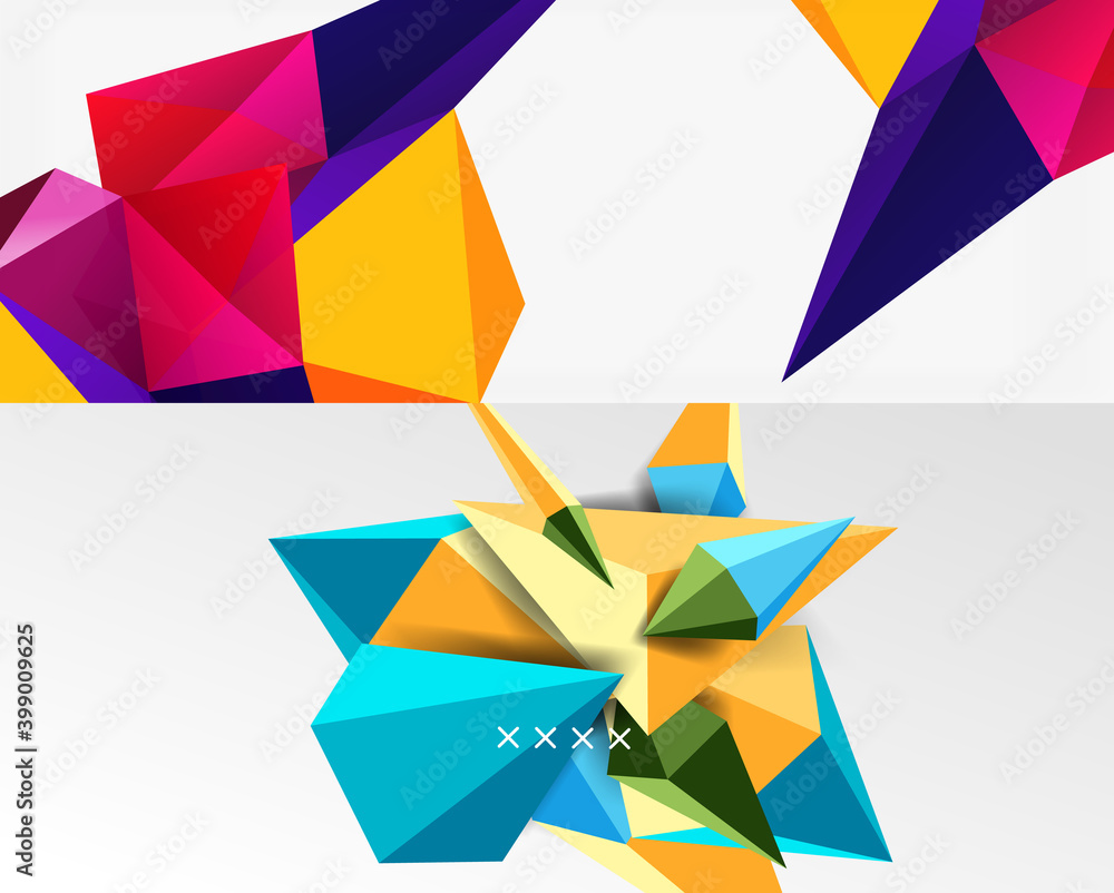 Set of two minimal geometric abstract backgrounds. Vector illustration for covers, banners, flyers and posters and other designs Set of two minimal geometric abstract backgrounds. Vector illustration for covers, banners, flyers and posters and other designs