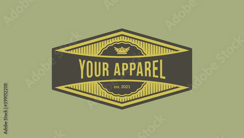 vintage emblem logo, hang tag, sticker for your apparel and creative merchandise