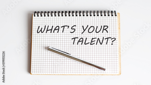 Wallpaper Mural Notebook with pen and Notes about what's your talent , business Torontodigital.ca