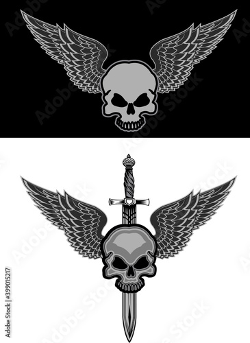 Death Before Dishonor. Skull dagger knife