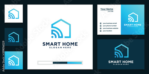 Smart home tech logo and business card design