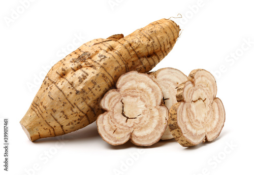 Root of kudzu vine,puerarin Isolated on a white background 