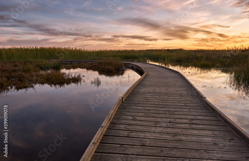 wooden bridge across the lake © borispain69