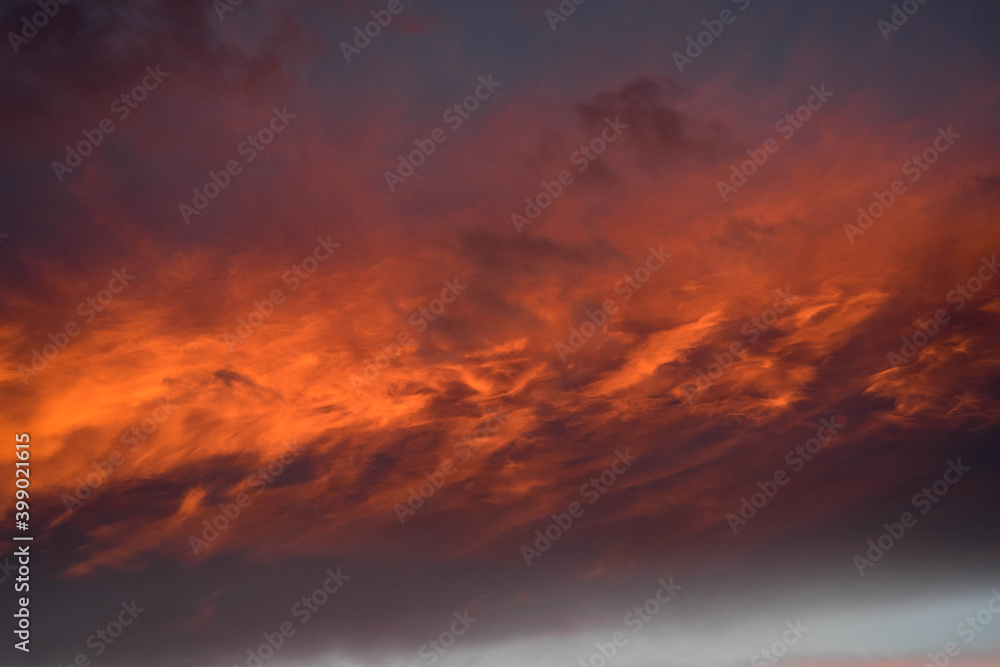 Epic colorful sunset cloud with fine detail