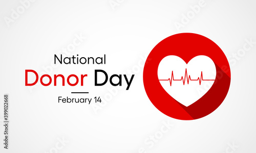 Vector illustration on the theme of National Organ Donor day observed each year on February 14th.