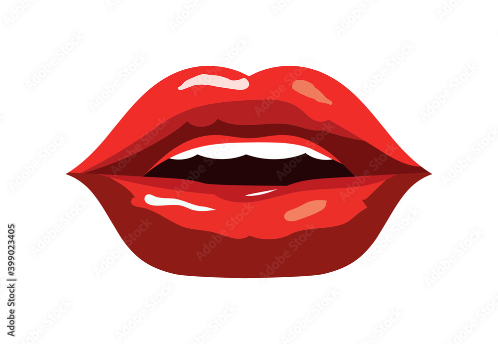 Beautiful sexy female lips Vector illustration