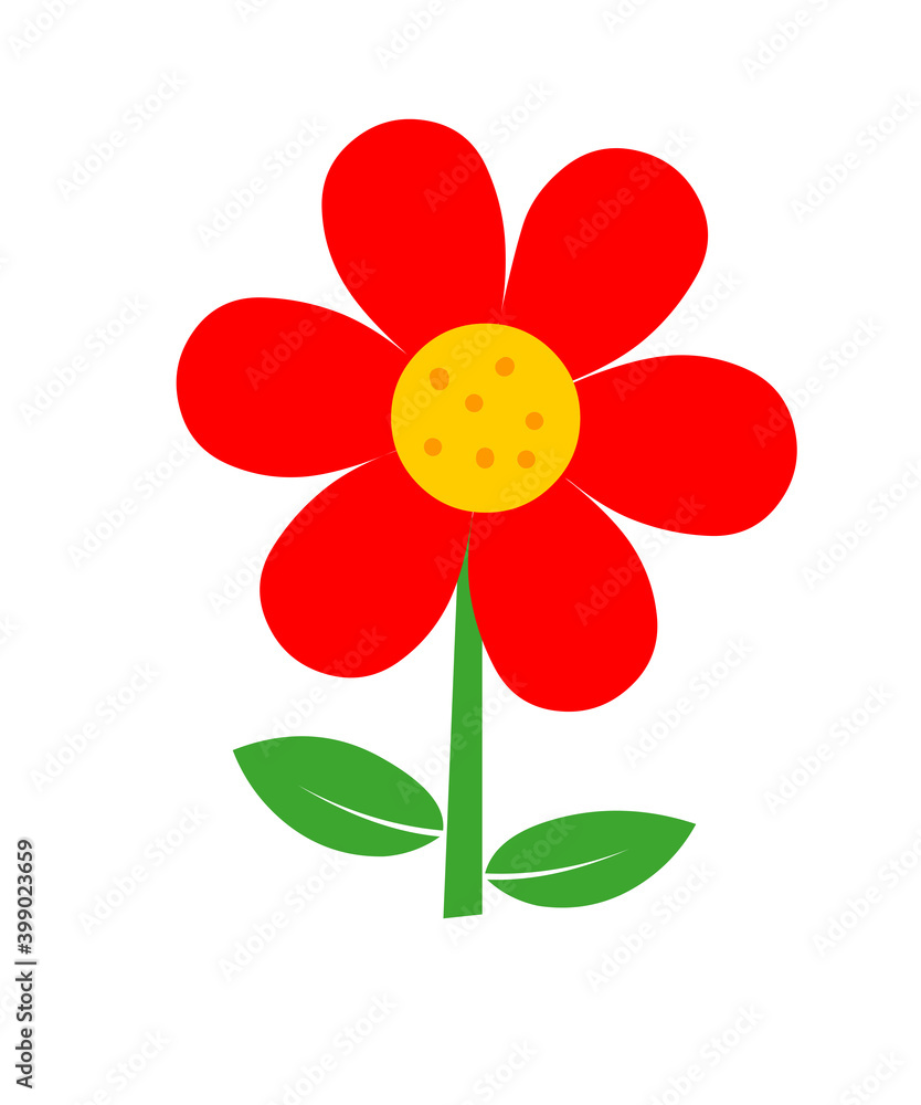 Simple creative icon of a flower blossom Simple creative icon of a flower blossom