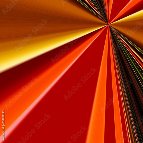 vanishing point from stripes in shades of red and orange on black background