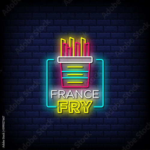 France frey neon signs style text