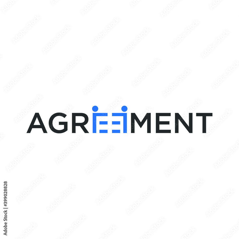 TYPOGRAPHY text logo AGREEMENT modern design. vector illustration