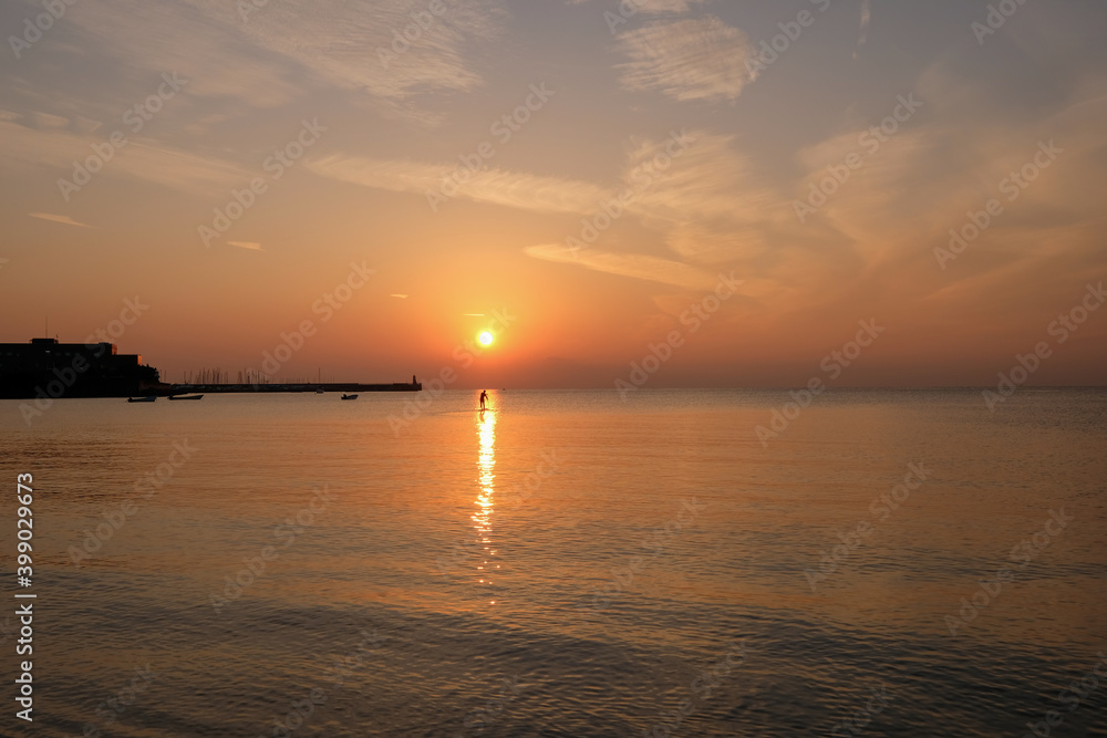 神奈川県逗子海岸の夕日