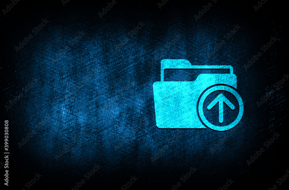 Fotografie Upload files icon abstract blue background illustration digital texture design c