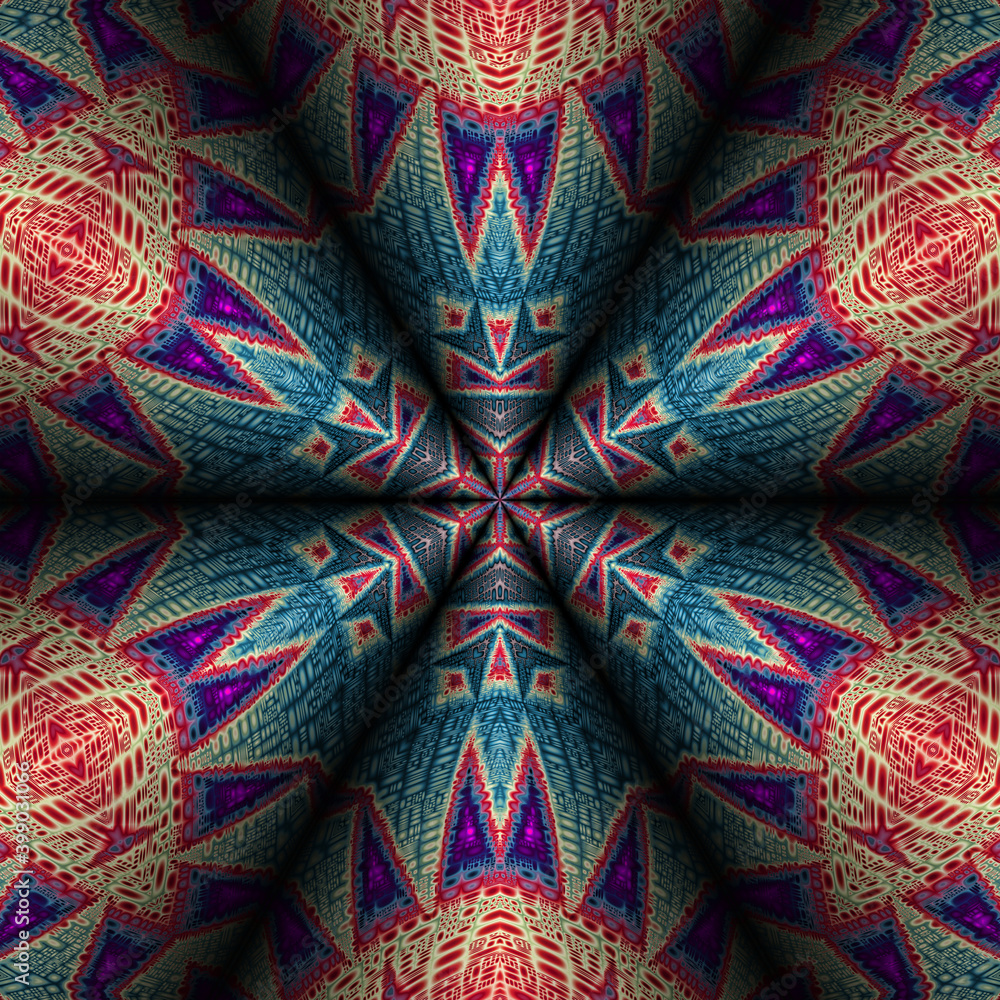 3d effect - abstract hexagonal fractal pattern 3d effect - abstract hexagonal fractal pattern