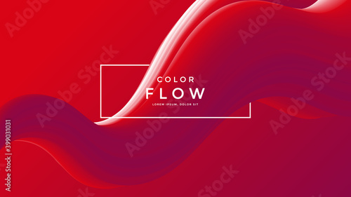Red fluid wave background. Duotone geometric compositions with gradient 3d flow shape. Innovation modern design for cover, landing page.