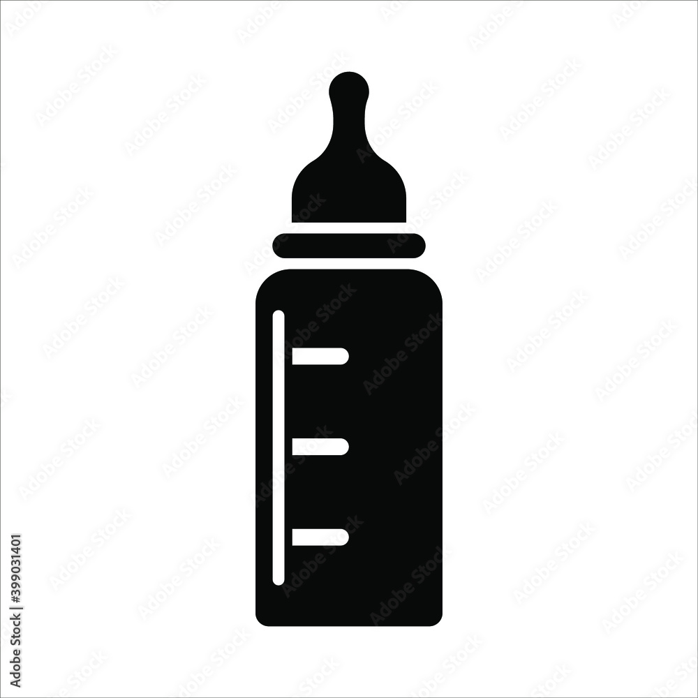 baby milk bottle icon on background. vector eps 10 baby milk bottle icon on background. vector eps 10
