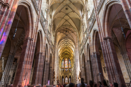 Interior of St. Vitus Cathedral at Prague Castle. Prague. © resul