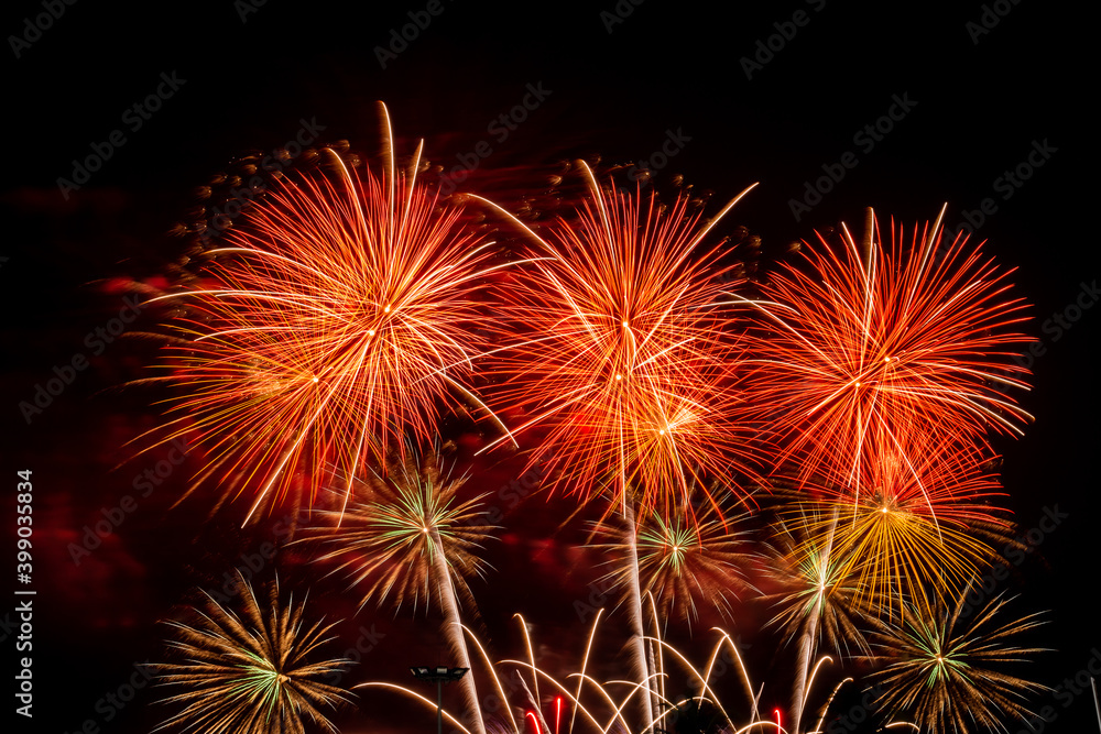 Bursting of Fireworks festival in the night. Bursting of Fireworks festival in the night.