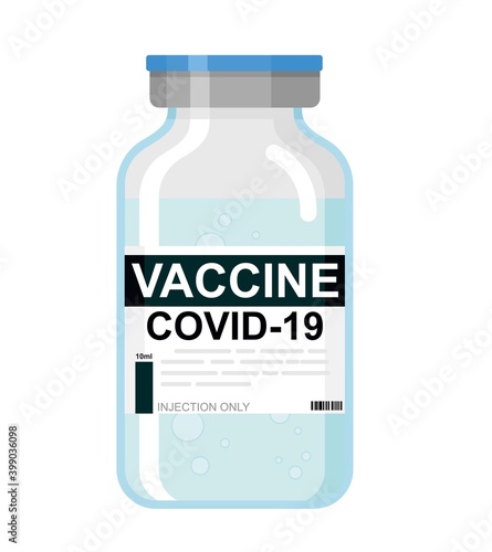 Vaccine in a bottle. Vaccination against the Covid-19 coronavirus.