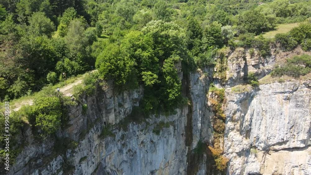 Aerial view of Skaklya Waterfall near village of Zasele, Balkan Mountains, Bulgaria
Aerial view of Skaklya Waterfall near village of Zasele, Balkan Mountains, Bulgaria
