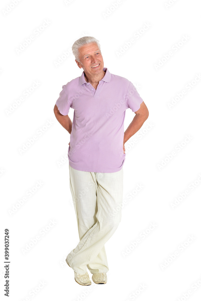 Portrait of senior man posing on white background Portrait of senior man posing on white background