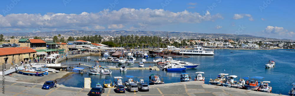 PAPHOS, SOUTHERN CYPRUS, JULY   the harbor on a busy summer day