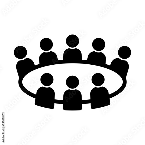 Team business meeting with teamwork and collaboration vector icon