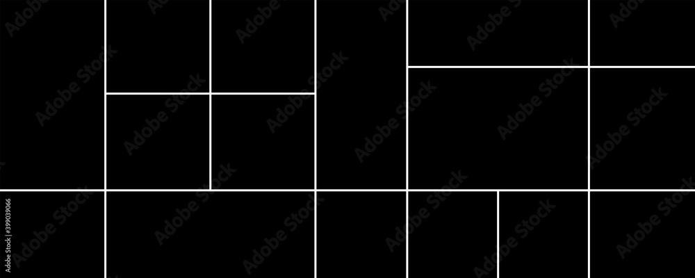 Creative vector Template Collage consisting of 16 frames for a photo of a square and rectangular shape. Creative vector Template Collage consisting of 16 frames for a photo of a square and rectangular shape.