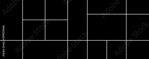Creative vector Template Collage consisting of 16 frames for a photo of a square and rectangular shape.