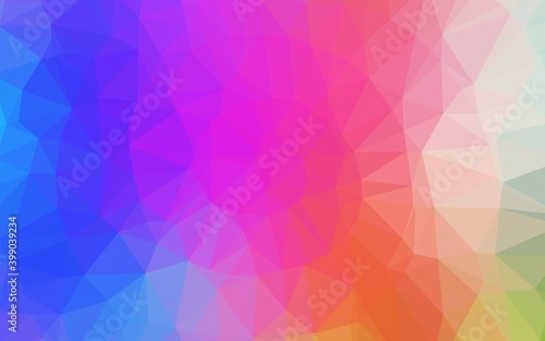Light Multicolor  Rainbow vector shining triangular background.
